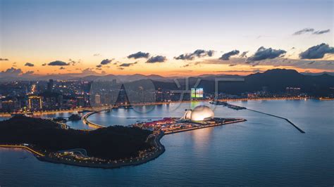 航拍广东珠海日月贝日落夜景4k延时3840x2160高清视频素材下载编号5717110实拍视频光厂vj师网