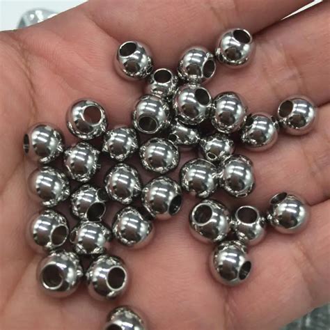 Big Hole Mm Best Selling Pcs Stainless Steel Round Shape Spacer