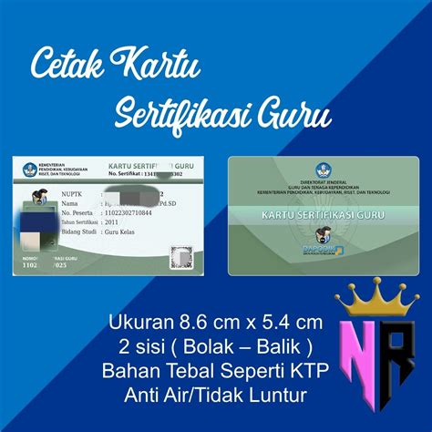 Cetak Kartu Sertifikasi Guru Lengkap Pakai Foto Dan Qr Code Lazada