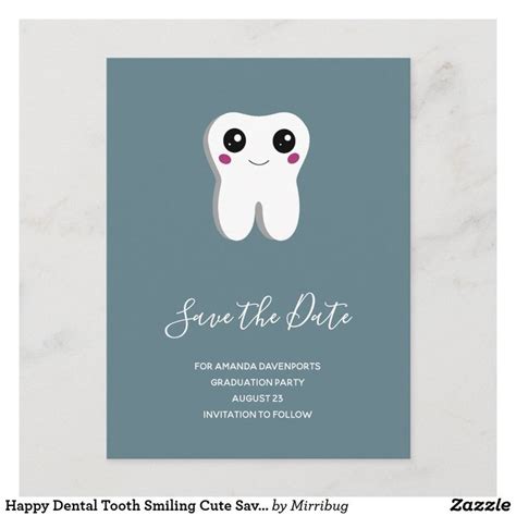 Happy Dental Tooth Smiling Cute Save The Date Invitation Postcard