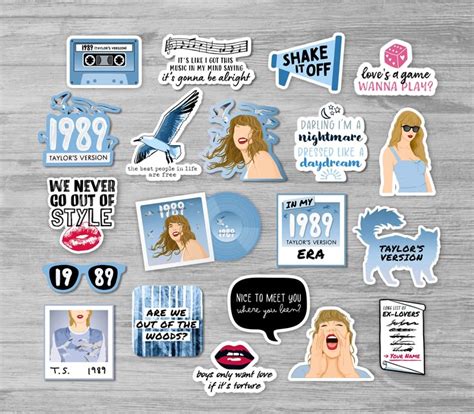 1989tv Stickers Set Of 20 Glossy Die Cut Vinyl Stickers Ts Lyrics