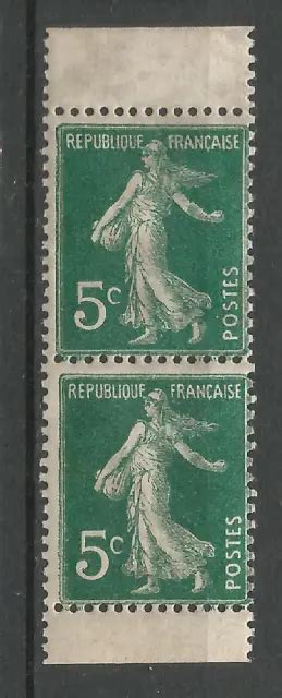 TIMBRES FRANCE SEMEUSE CAMEE N137e PAIRE VERTICALE DE CARNET NEUF