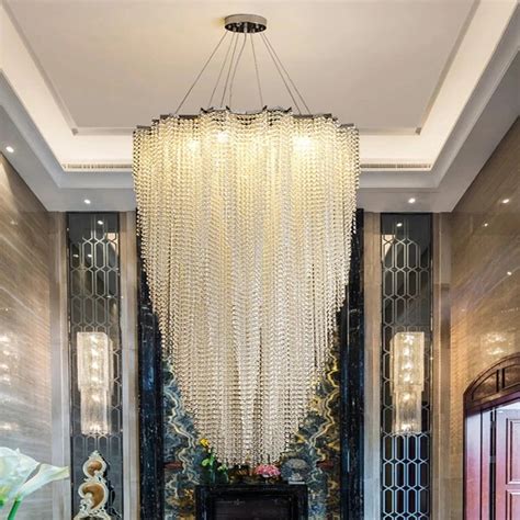 Modern Crystal Beaded Chandelier For Staircaseandfoyer Seus Lighting