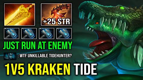 WTF 1v5 Unkillable Kraken First Item Hammer Tidehunter Run At Enemy