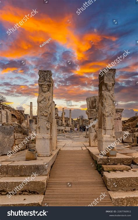 Ancient Ruins Ephesus Efes Ephesos Stock Photo