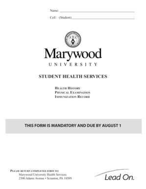 Fillable Online Marywood Cell Student Marywood Fax Email Print