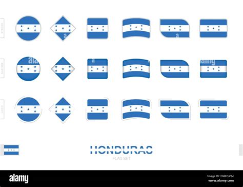 Honduras Flag Set Simple Flags Of Honduras With Three Different