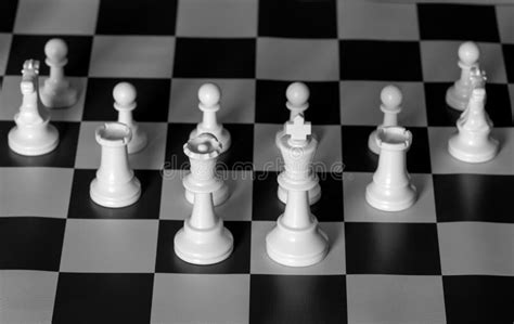 Chess Pieces Strategically Lined Up Stock Photo Image Of Blur