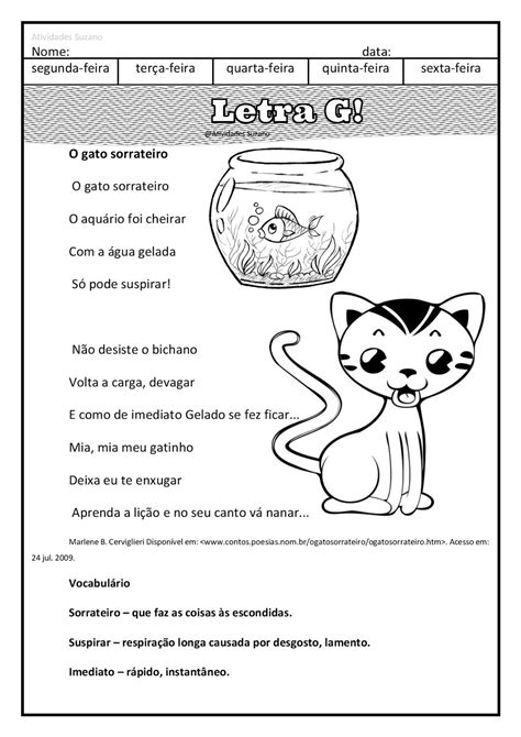 Leitura E Escrita O Gato Sorrateiro Em Pdf