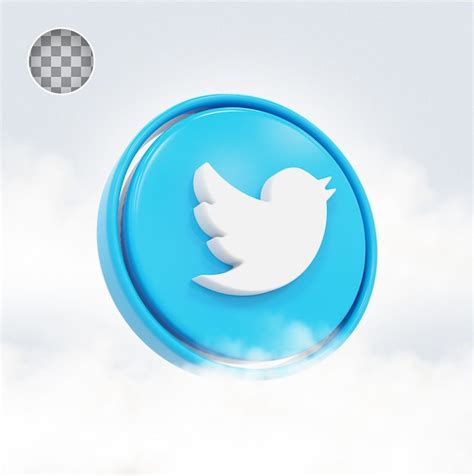 Premium PSD Twitter Icon 3d