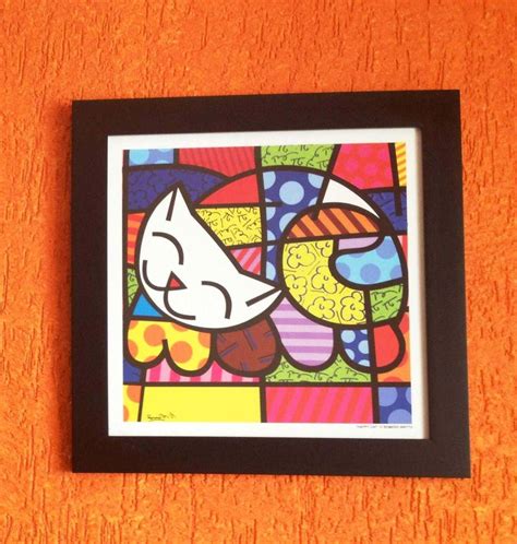 Quadro Gato Romero Britto Item de Decoração Romero Britto Usado