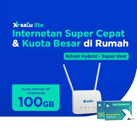 Jual Xl Satu Lite Super User Internet Rumah Unlimited Kuota Hp Gb