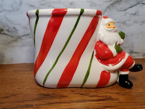 Santa Claus Boot Planter Christmas Decoration 1960s Made Etsy