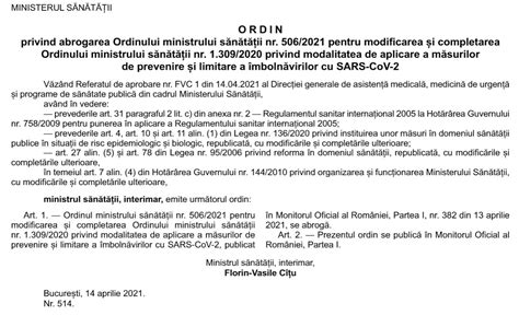 Premierul Florin Cîțu în calitate de ministru interimar al Sănătății