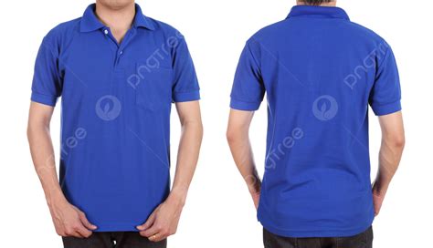 Pria Yang Mengenakan Satu Set Kaos Polo Kosong Di Bagian Depan Dan