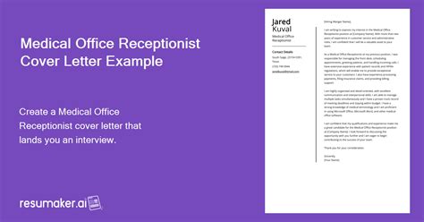 Medical Office Receptionist Cover Letter Job Description Sample And Guide