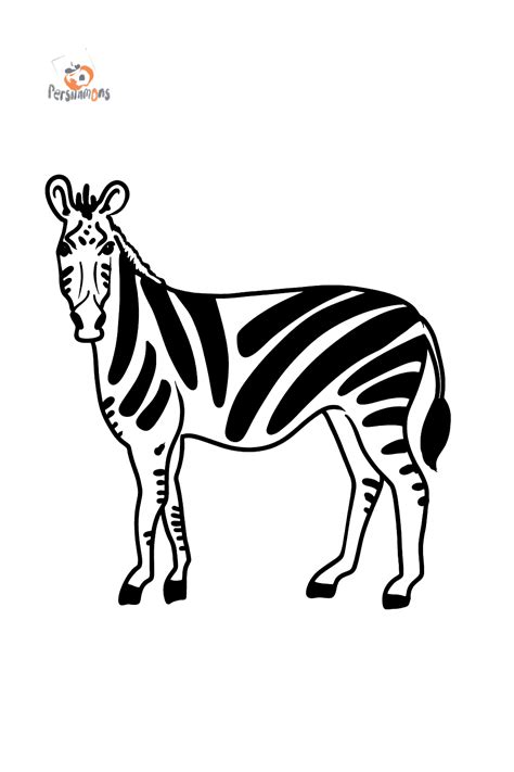 Mewarnai gambar zebra - Online dan Cetak Gratis untuk anak-anak!