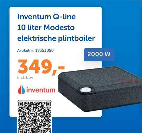 Inventum Q Line 10 Liter Modesto Elektrische Plintboiler Aanbieding Bij