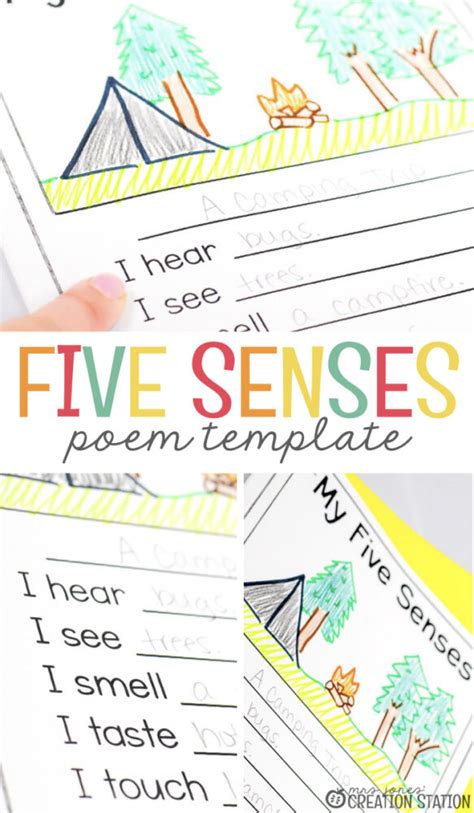 Five Senses Poetry Template Mrs Jones Creation Station