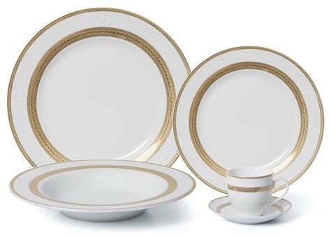 Royalty Porcelain Pc Dinner Set For K Gold Fine Porcelain