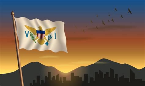 Bandera De Las Islas V Rgenes De Los Estados Unidos Glow In Sunset