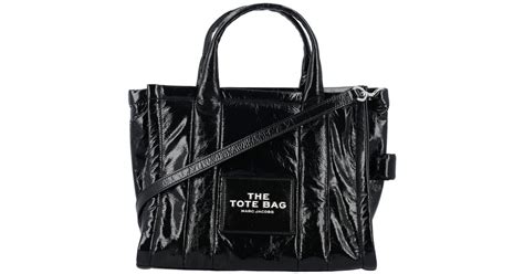 Marc Jacobs Leather The Shiny Crinkle Small Tote In Black Save