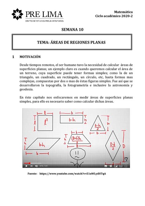 10 Semana Matemàtica 2020 02 Matemática Ciclo académico 2020 SEMANA