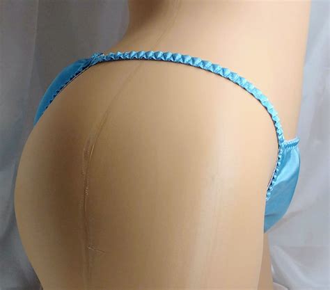 Baby Blue Satin String Bikini Classic Joe Boxer Style Etsy