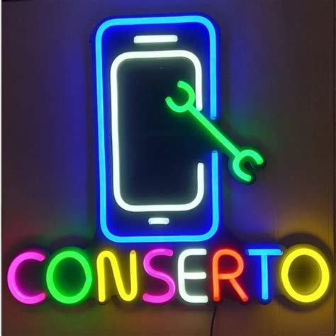 Painel Letreiro Led Luminoso Placa Conserto Celular Neon G Shopee