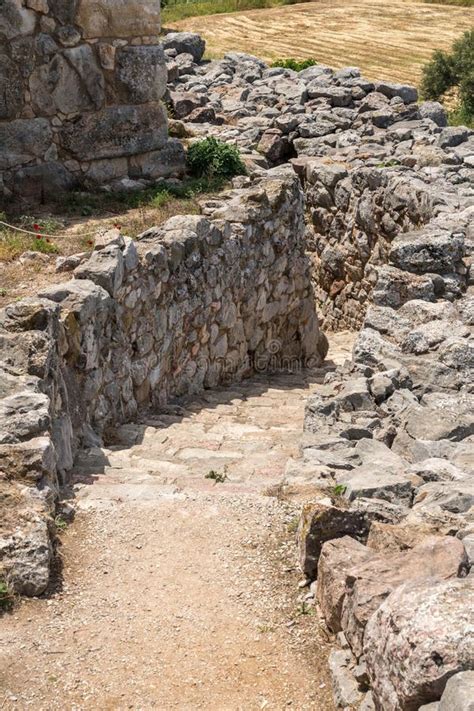 Ancient Greek Historic Site Of Tiryns In Peloponnese Greece Stock Photo