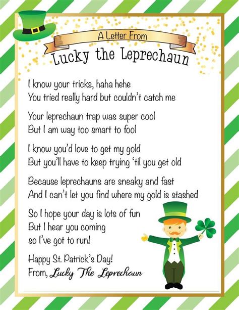 Leprechaun Letter Leprechaun Note St Patrick S Day Etsy Leprechaun