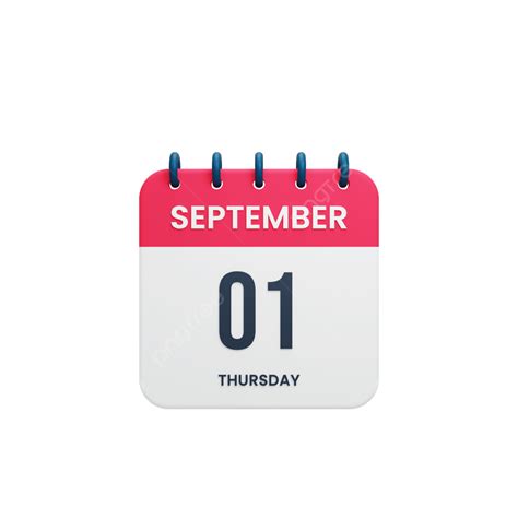 Rendered 3d Vector September Realistic Calendar Icon 3d Rendered 01