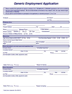 Fillable Online Wsd Dli Mt Generic Application Fillable Form Rev