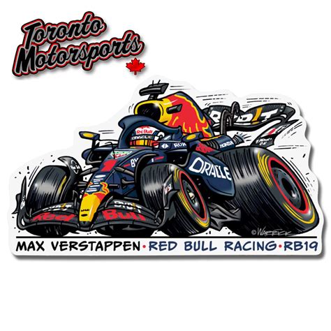 Max Verstappen Red Bull RB19 CarTOON – Vinyl Decal #DECAL-REDBULLRB19 ...