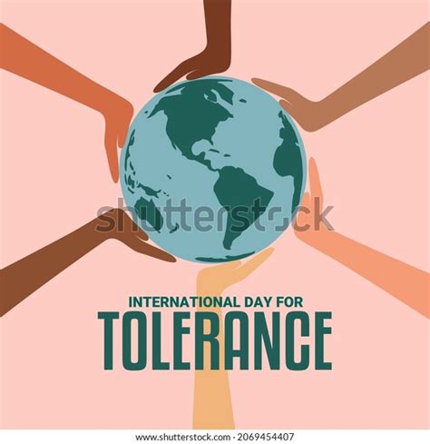 International Day Tolerance Concept Multicultural Hands Stock Vector