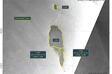 Giant iceberg A-68a shatters into three as it approaches South Georgia