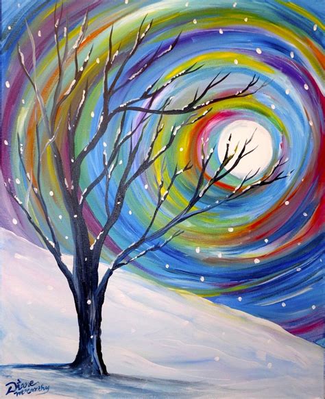 Winter Moon | Art painting, Canvas painting, Canvas art