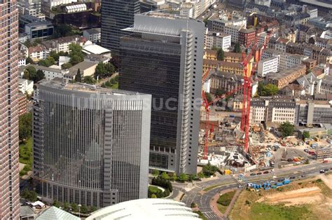 Frankfurt Am Main Aus Der Vogelperspektive Baustelle Des Tower Und