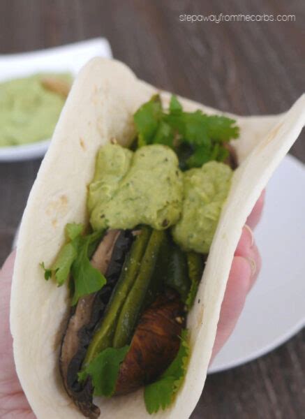 Low Carb Poblano Mushroom Tacos Step Away From The Carbs