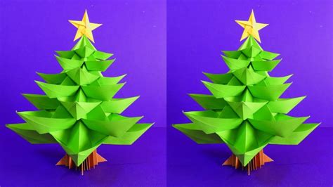 Cómo hacer un Árbol de Navidad de papel Origami YouTube