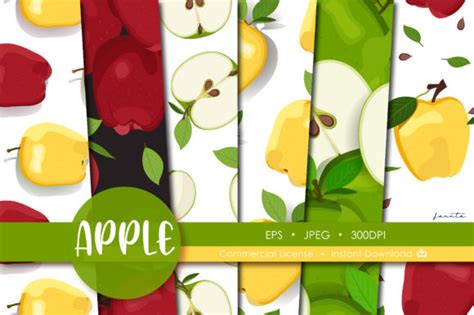 Apples Seamless Pattern Fruit Background Graphic By Jannta · Creative