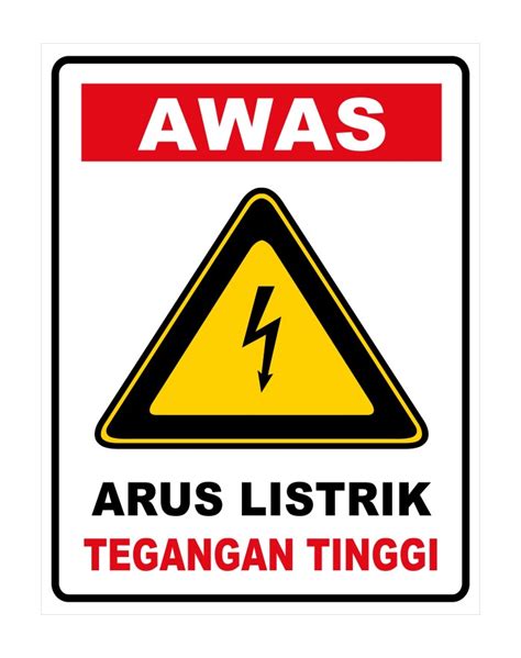 Jual Stiker Vinyl Awas Listrik Tegangan Tinggi Uk X Cm Sign Rambu