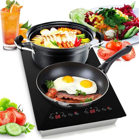 Dual 120v Electric Induction Cooker 1800w Portable Digital Ceramic Countertop Double Burner