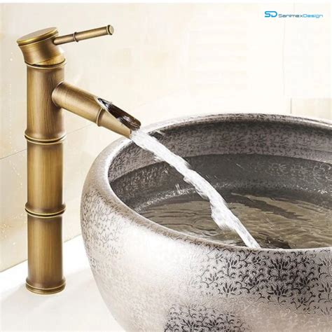 Mitigeur De Lavabo Haut Avec Bec Cascade Bronze Antique Leroy Merlin