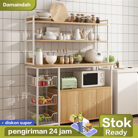 Jual Damaindah Rak Dapur Serbaguna Rak Bumbu Kayu Lemari Dapur