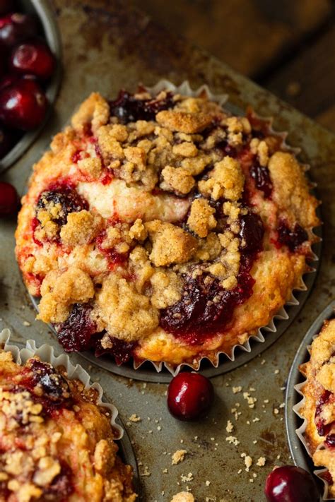 Leftover Cranberry Sauce Muffins With Streusel Topping Video Oh Sweet Basil