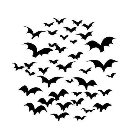 A Swarm Of Bats In Flight Vector Illustration Cartoon Premium Ai