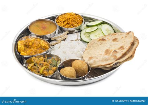 Indian food Thali stock image. Image of butter, paneer - 105552919