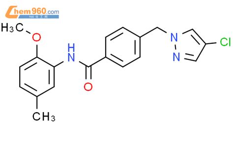 515149 59 4 4 4 Chloro Pyrazol 1 Ylmethyl N 2 Methoxy 5 Methyl