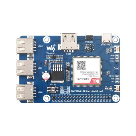 Cat 1 GNSS HAT For Raspberry Pi Based On SIM7670G Module Global Multi